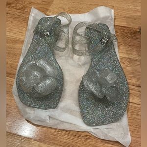 Fleurisse Ankle Strap Sandal - JEFFREY CAMPBELL - Size 7 - clear glitter